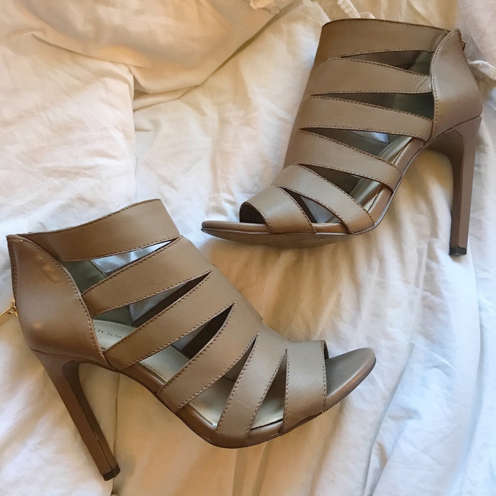 BCBG Caged Nude Heels